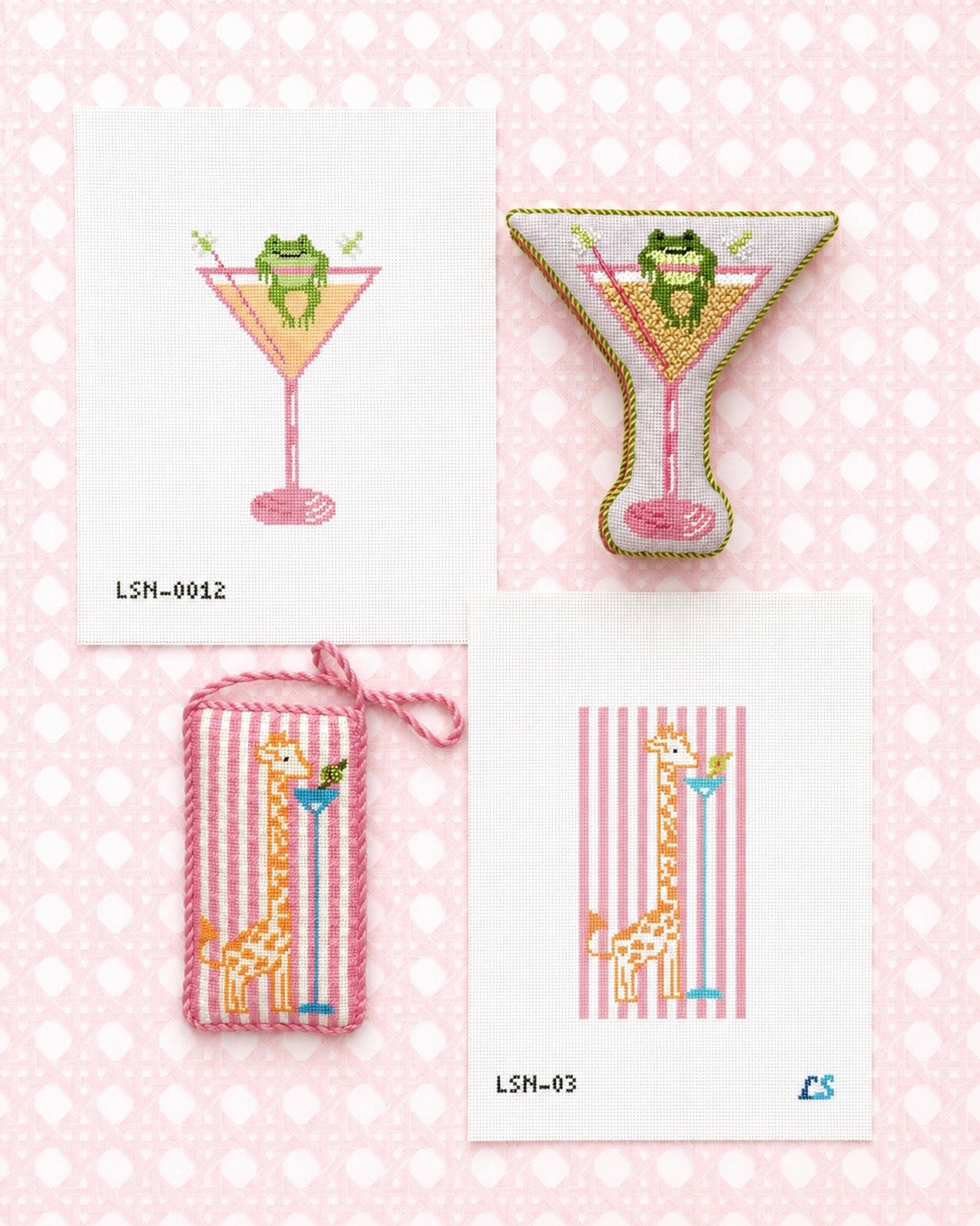 Frog Martini Needlepoint Stitch Guide