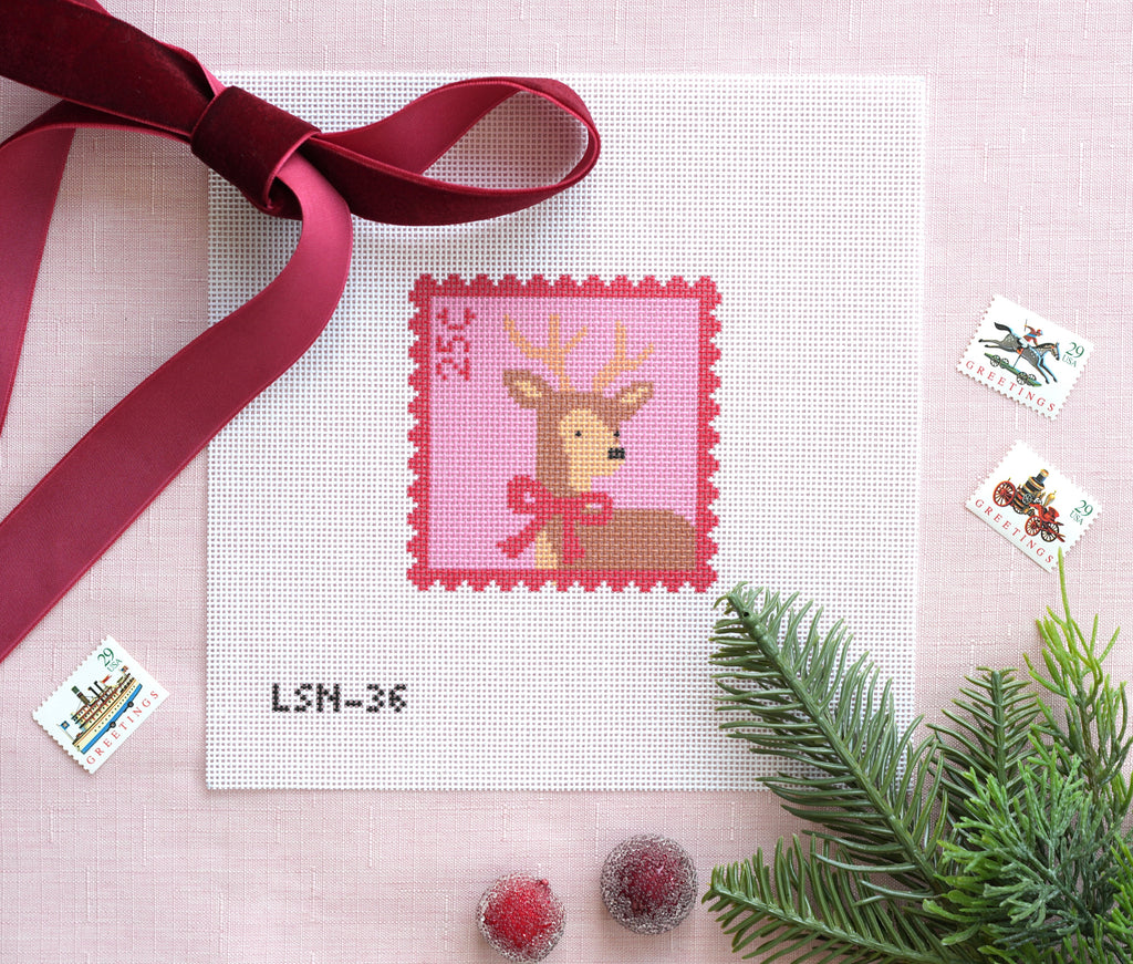 PRE-ORDER: Holiday Pink Deer Stamp