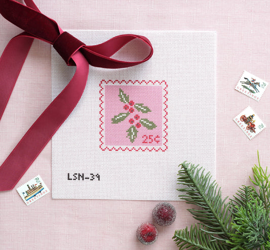 Holiday Pink Mistletoe Stamp