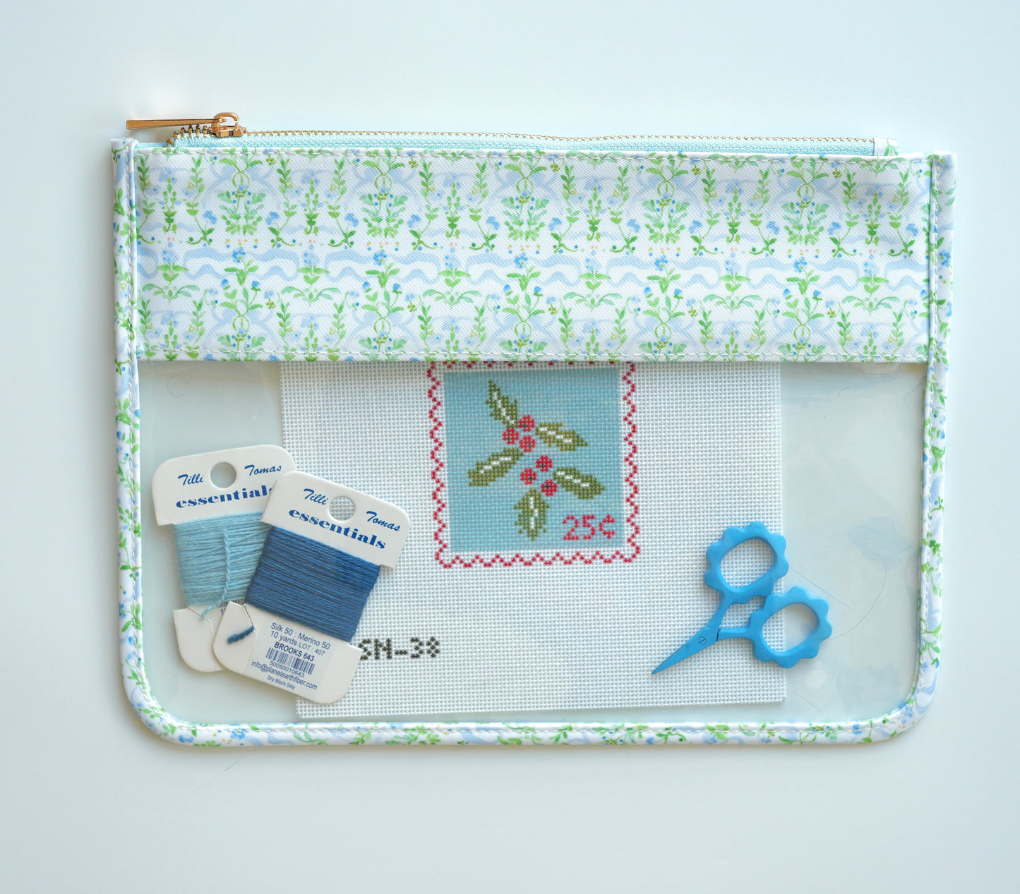 Spring Trellis Needlepoint Project Pouch