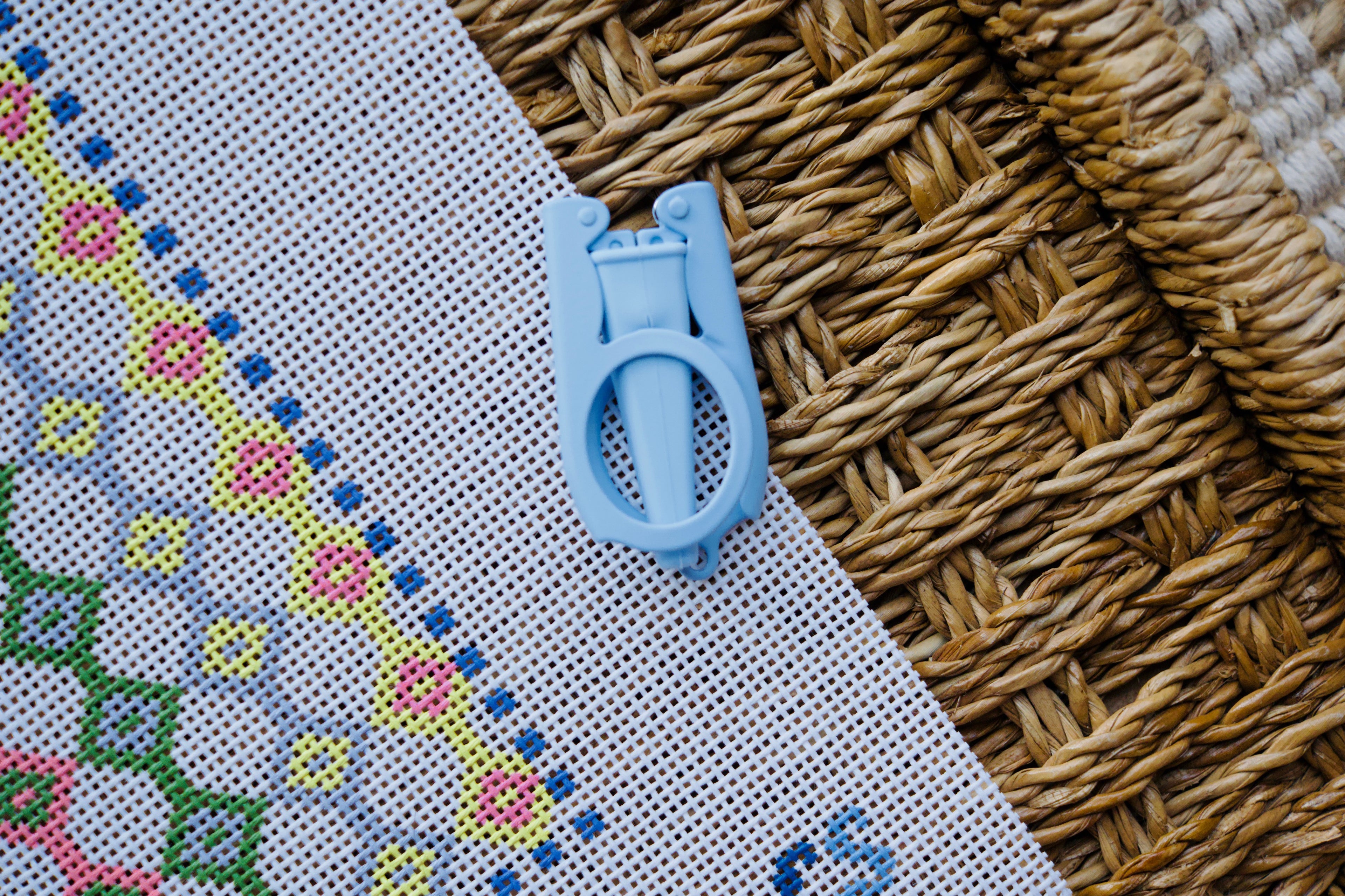 Powder Blue Folding Needlepoint Scissors