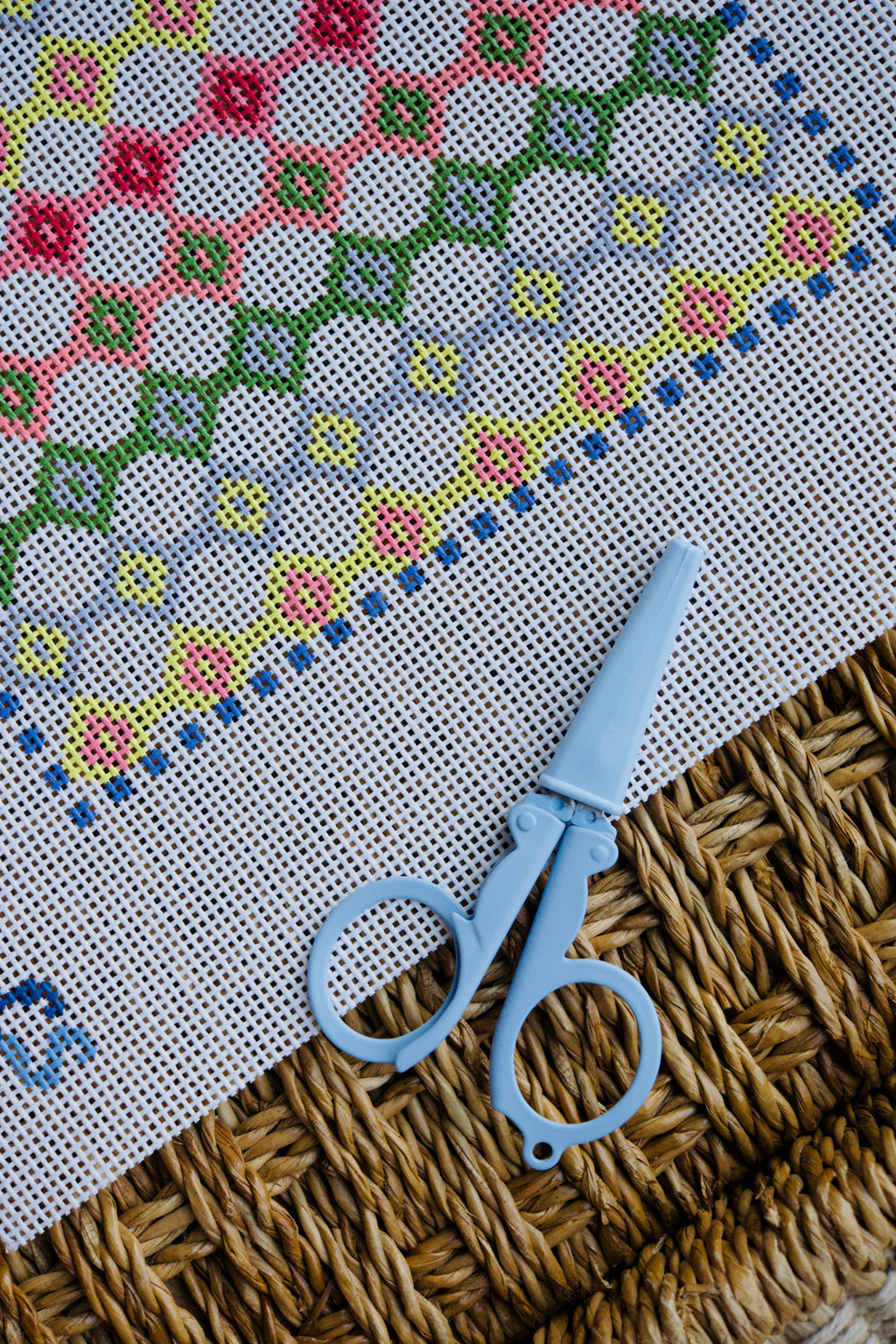 Powder Blue Folding Needlepoint Scissors