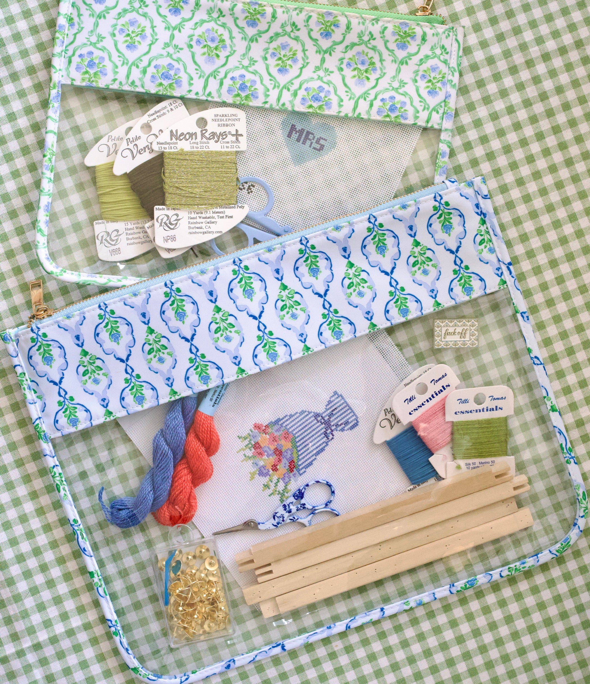 Large Needlepoint Project Pouch