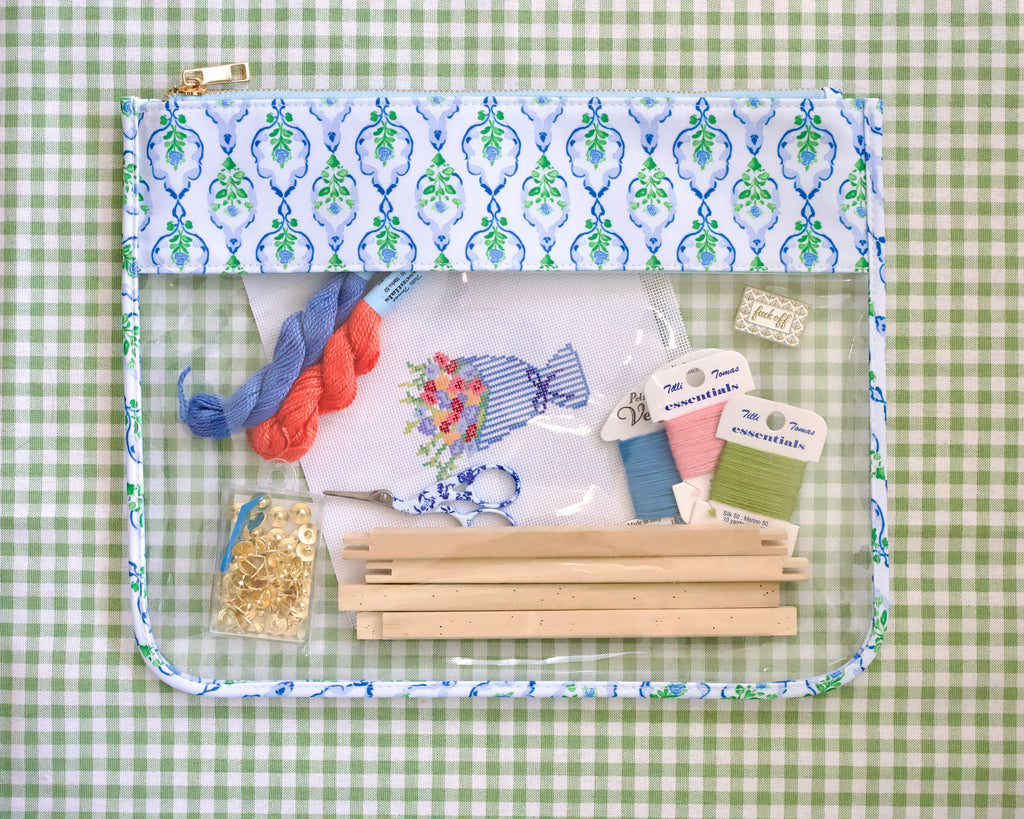 Large Needlepoint Project Pouch