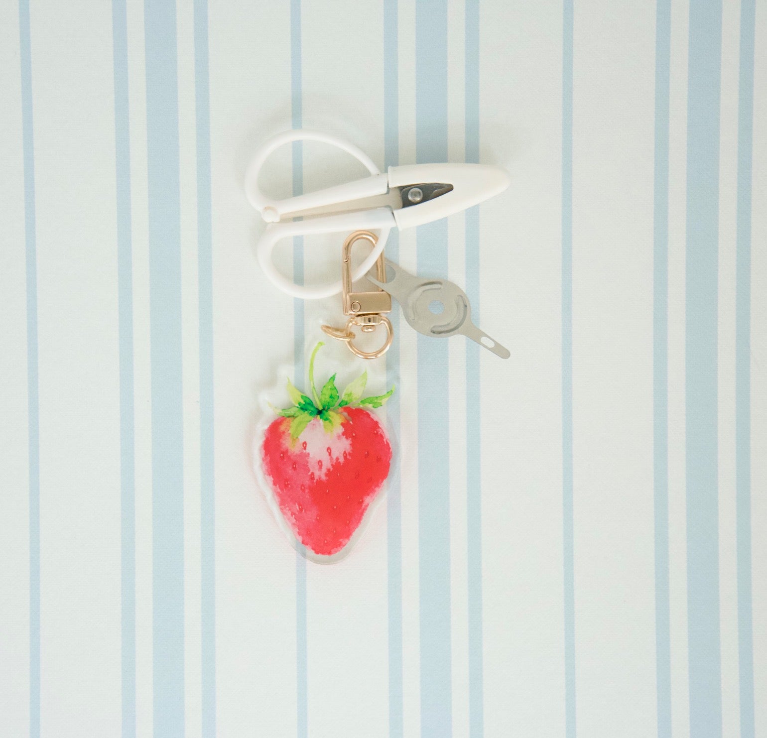 Strawberry Acrylic Charm, Scissors & Threader
