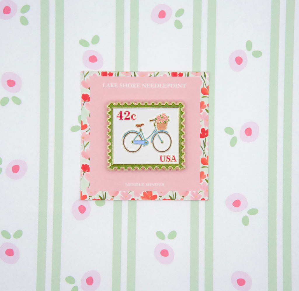 Petals and Pedals Postage Stamp Needle Minder