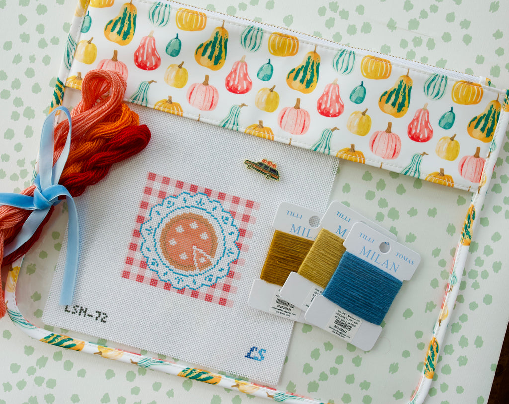 Wholesale Pumpkin Pattern Large Needlepoint Pouch