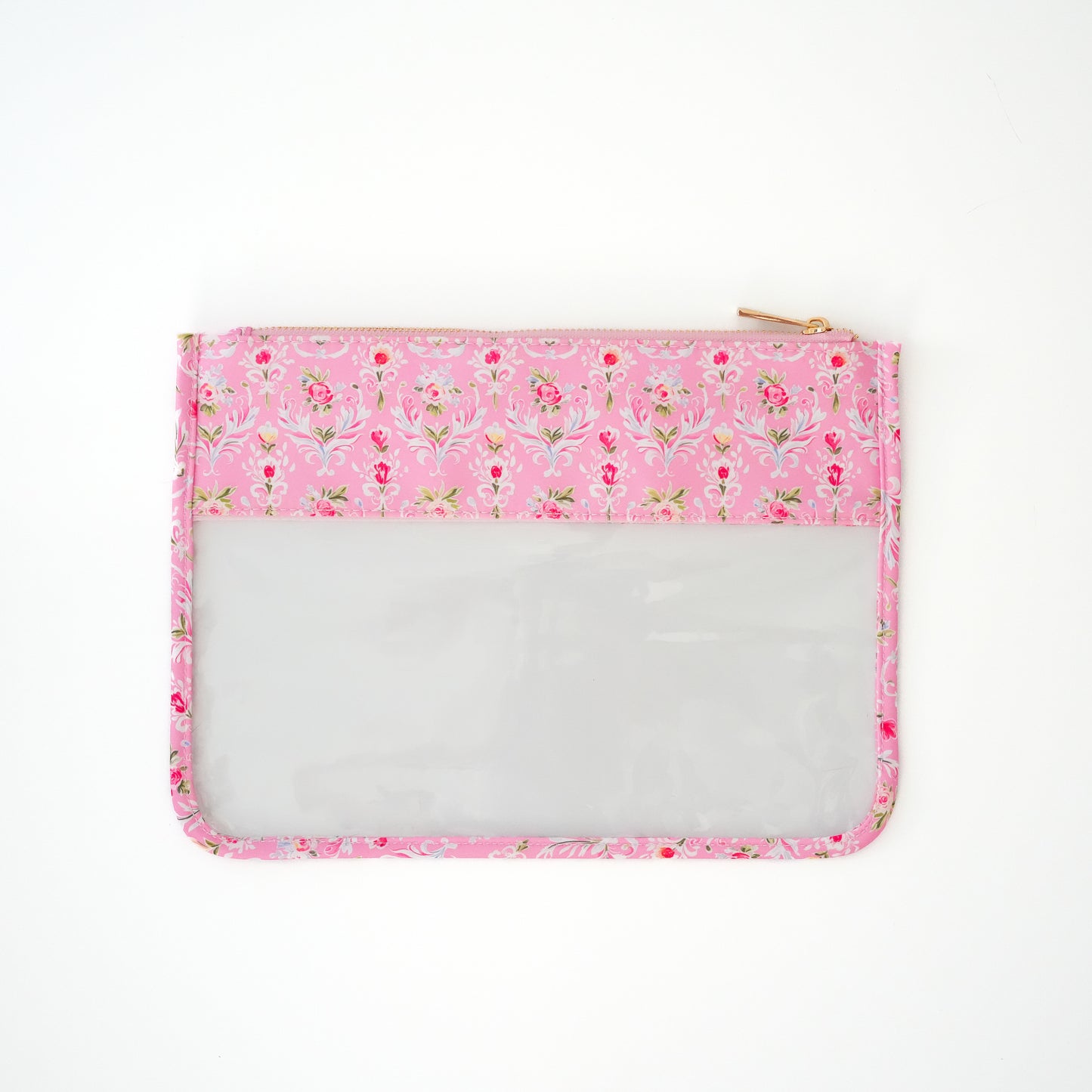 Pink Floral Needlepoint Project Pouch
