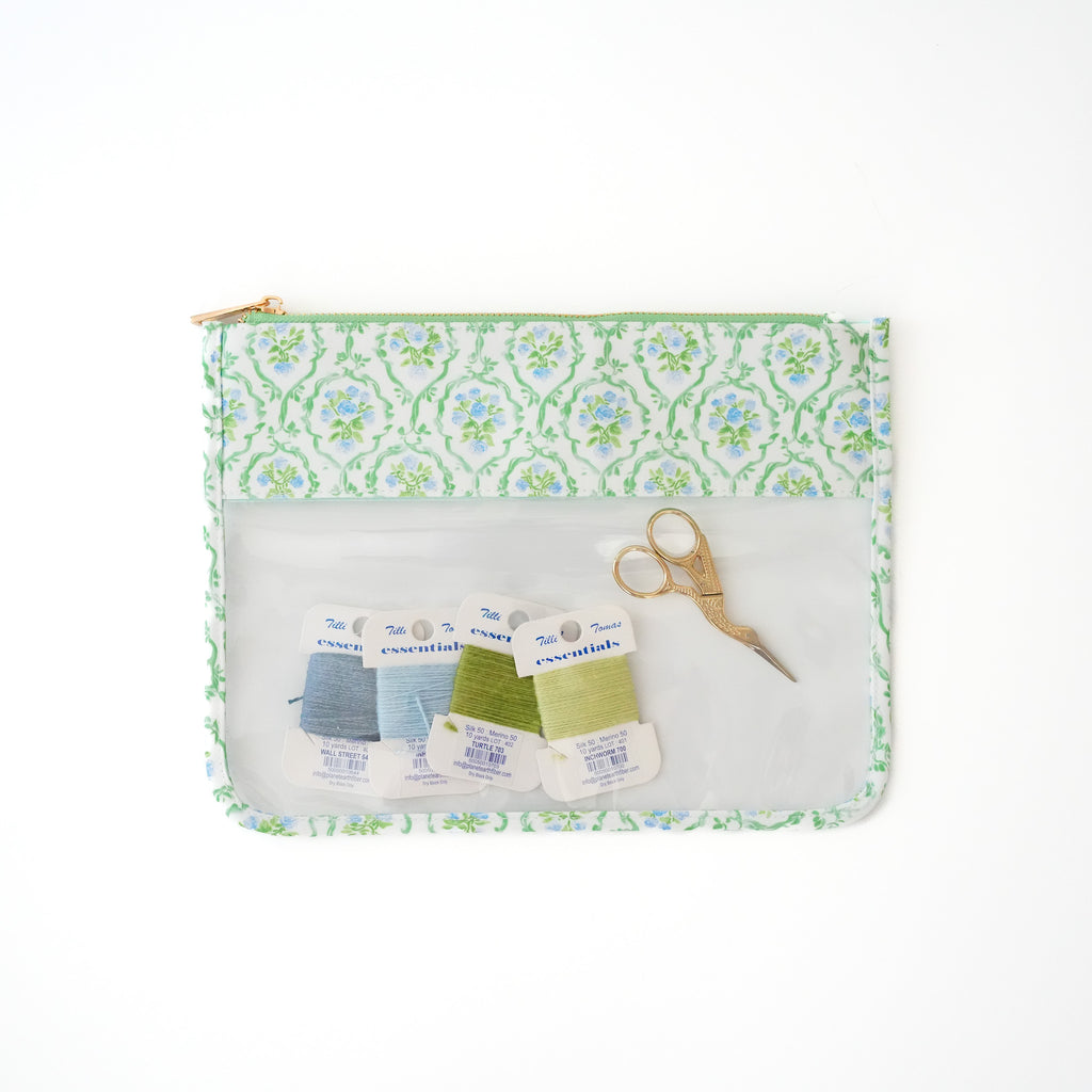 Ivy Floral Needlepoint Project Pouch